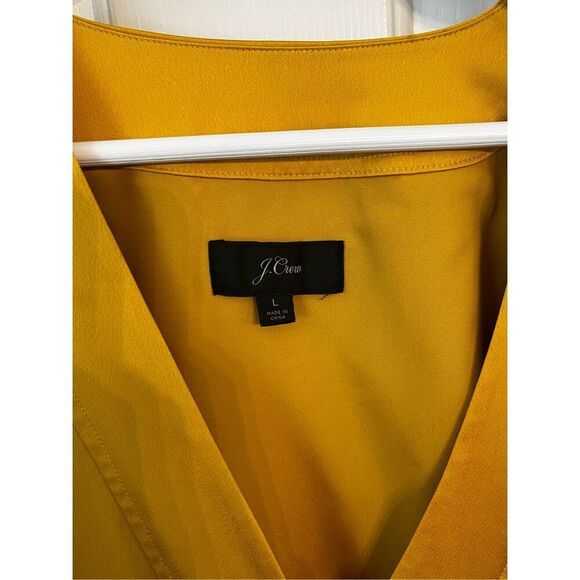 J. Crew Golden Mustard Short Sleeve Wrap Dress sz L EUC - Picture 4 of 7